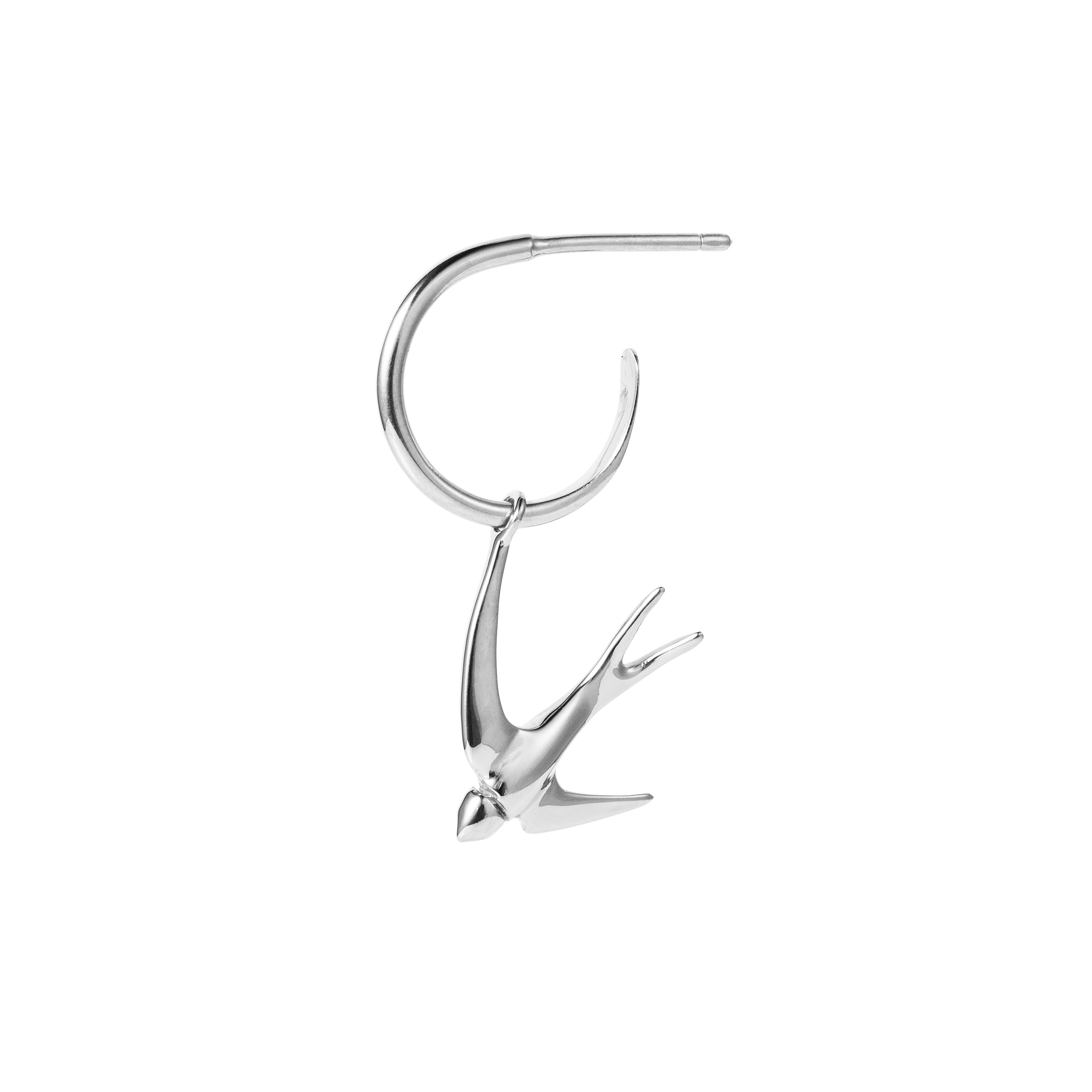 3D Swallow Hoop Earring