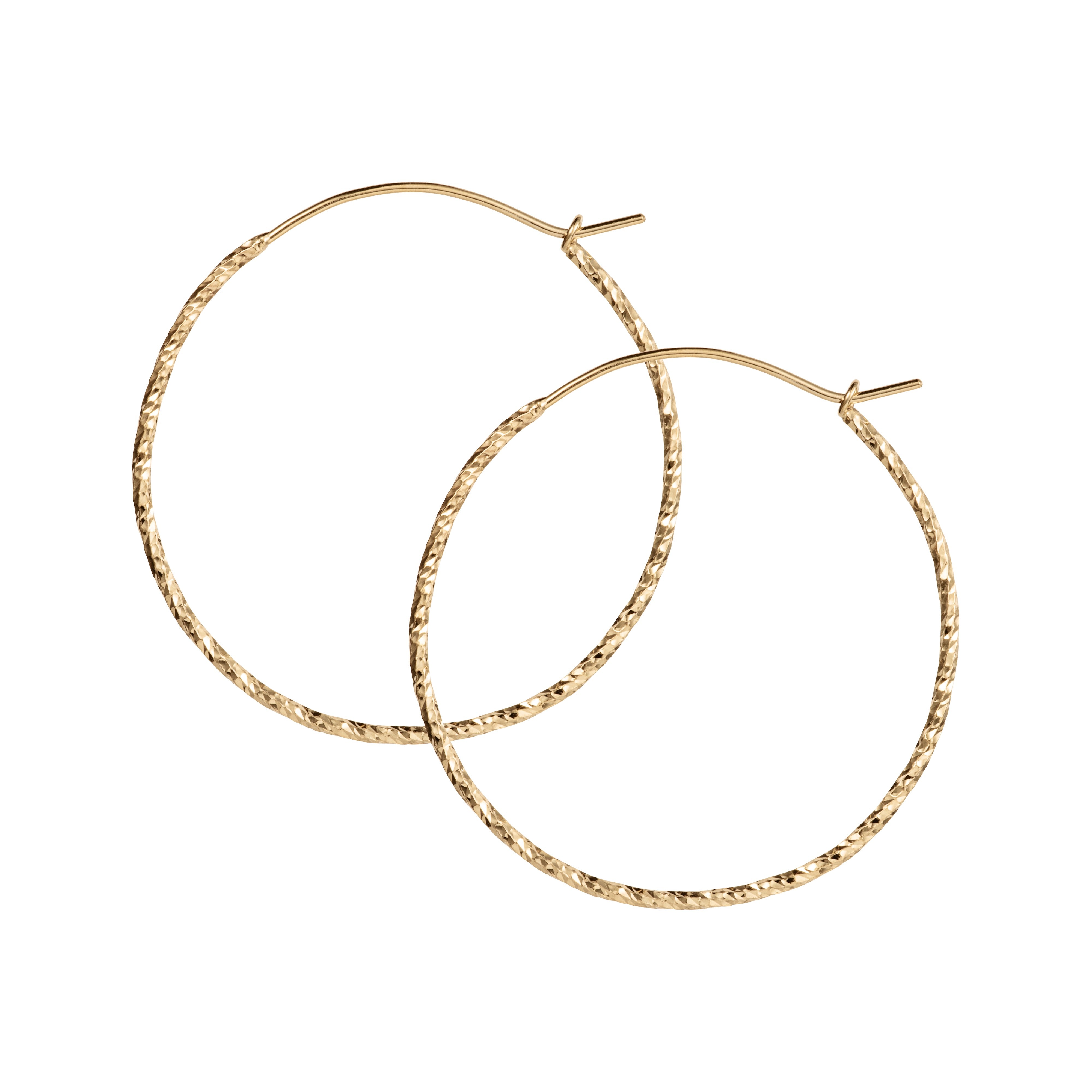 Diamond Cut Hoop Earrings Large