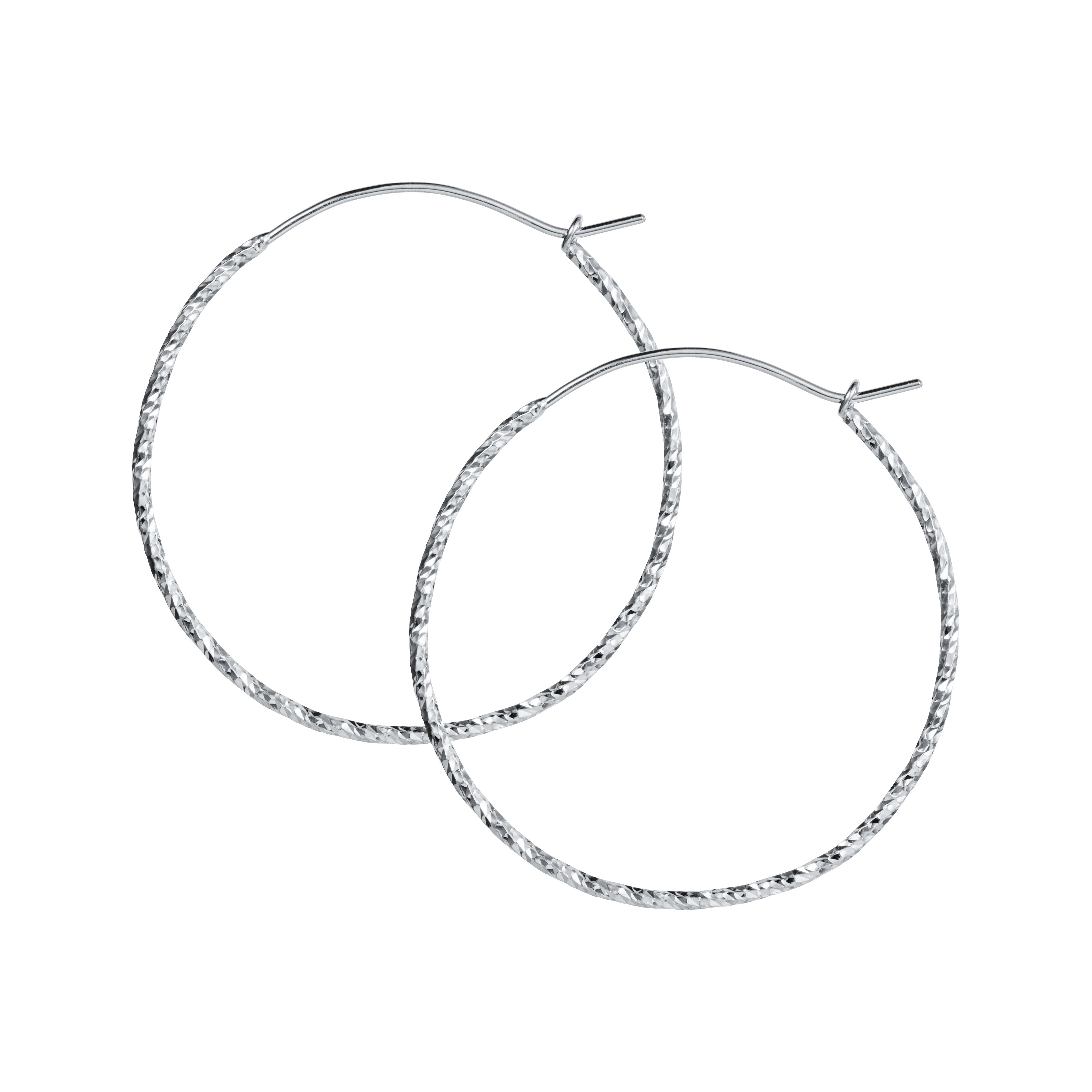 Diamond Cut Hoop Earrings Large