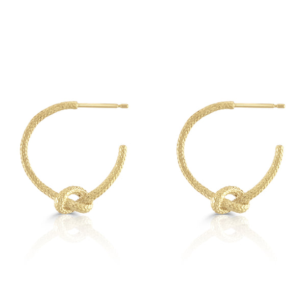 love knot hoop earrings in gold by Louise Wade 