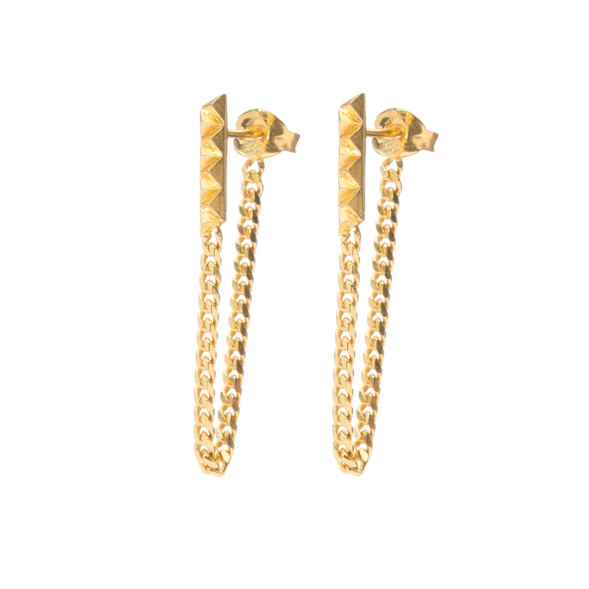 Louise Wade rocka line chainback earrings gold vermeil