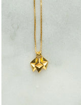 Kite Necklace, stud triangle necklace in gold vermeil by Louise Wade jewellery