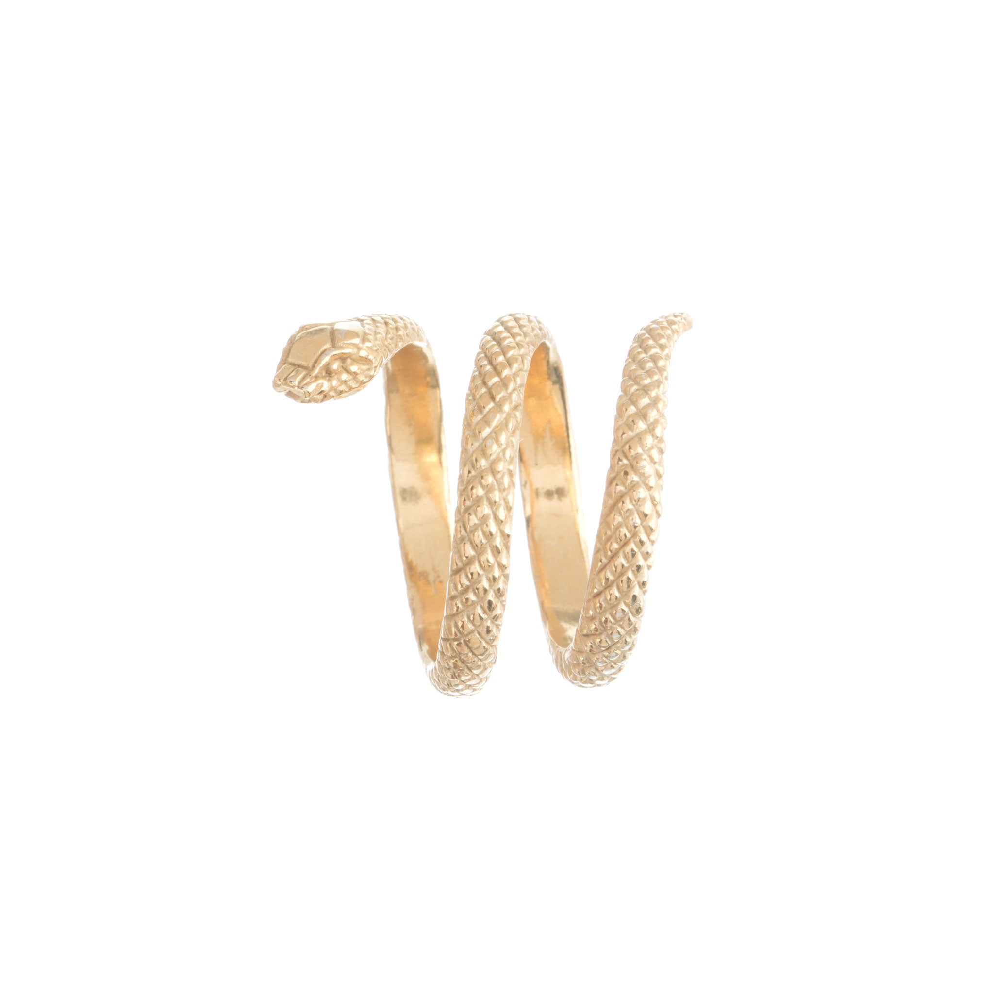 Louise Wade snake ring in gold vermeil, handmade in London
