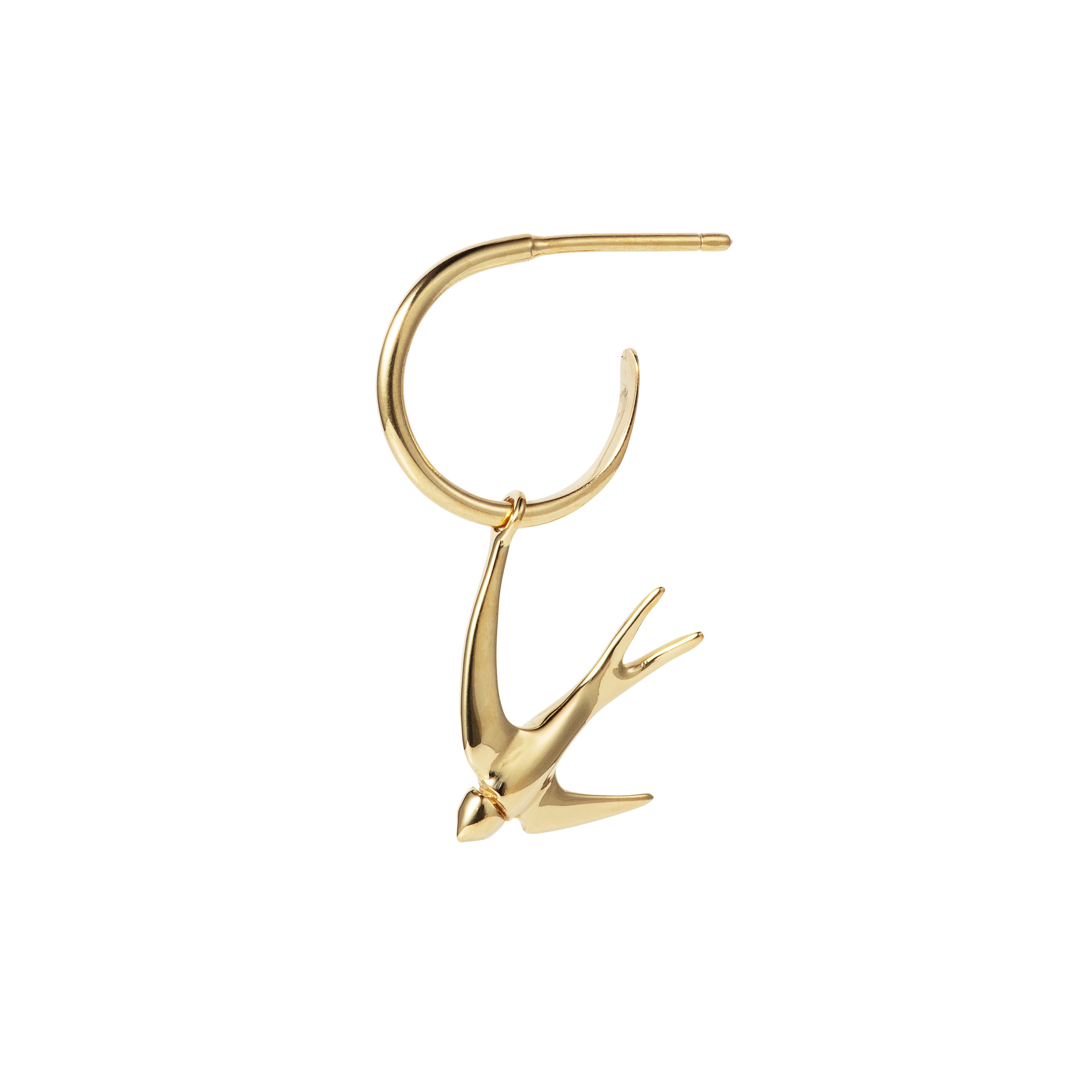 3D Swallow Hoop Earring