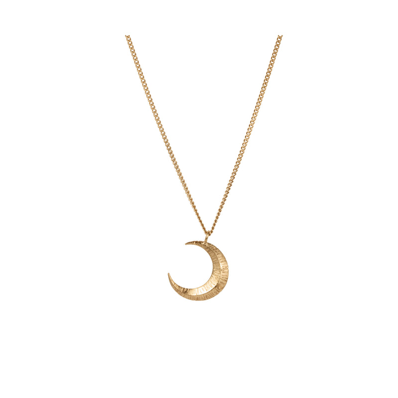 Textured Crescent Moon Necklace