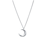 Textured Crescent Moon Necklace