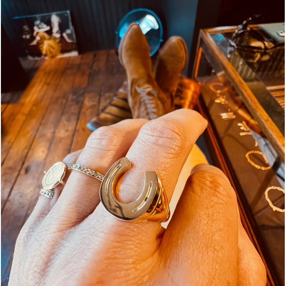 Lucky Horseshoe Signet Ring