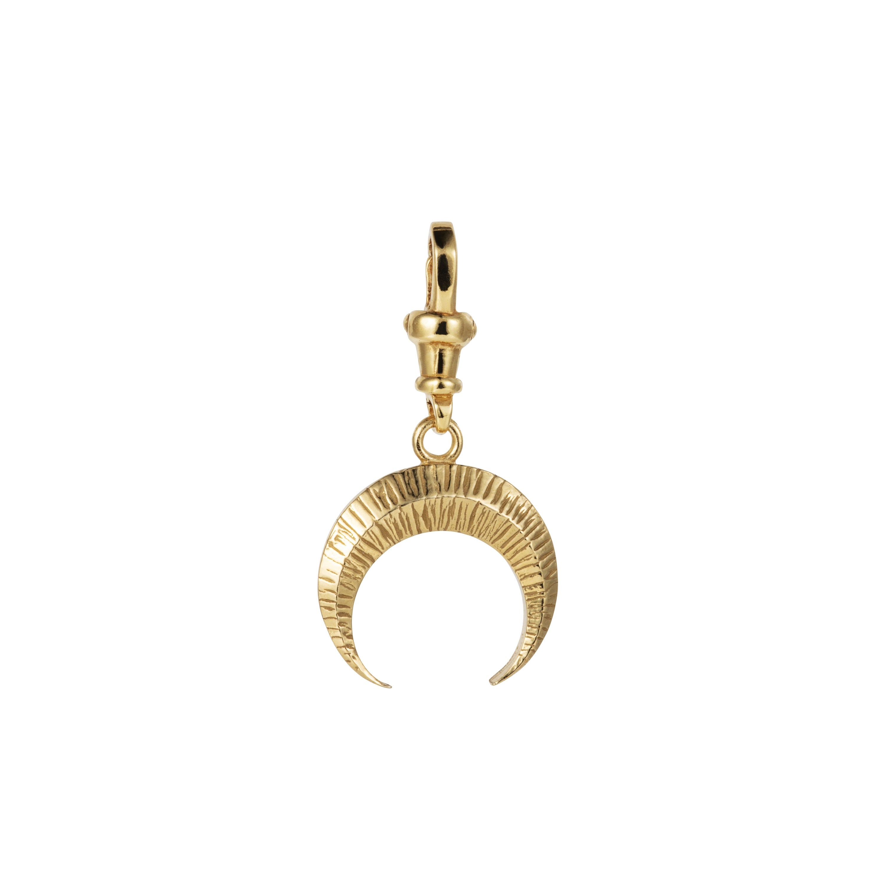 Textured Crescent Moon Pendant Charm