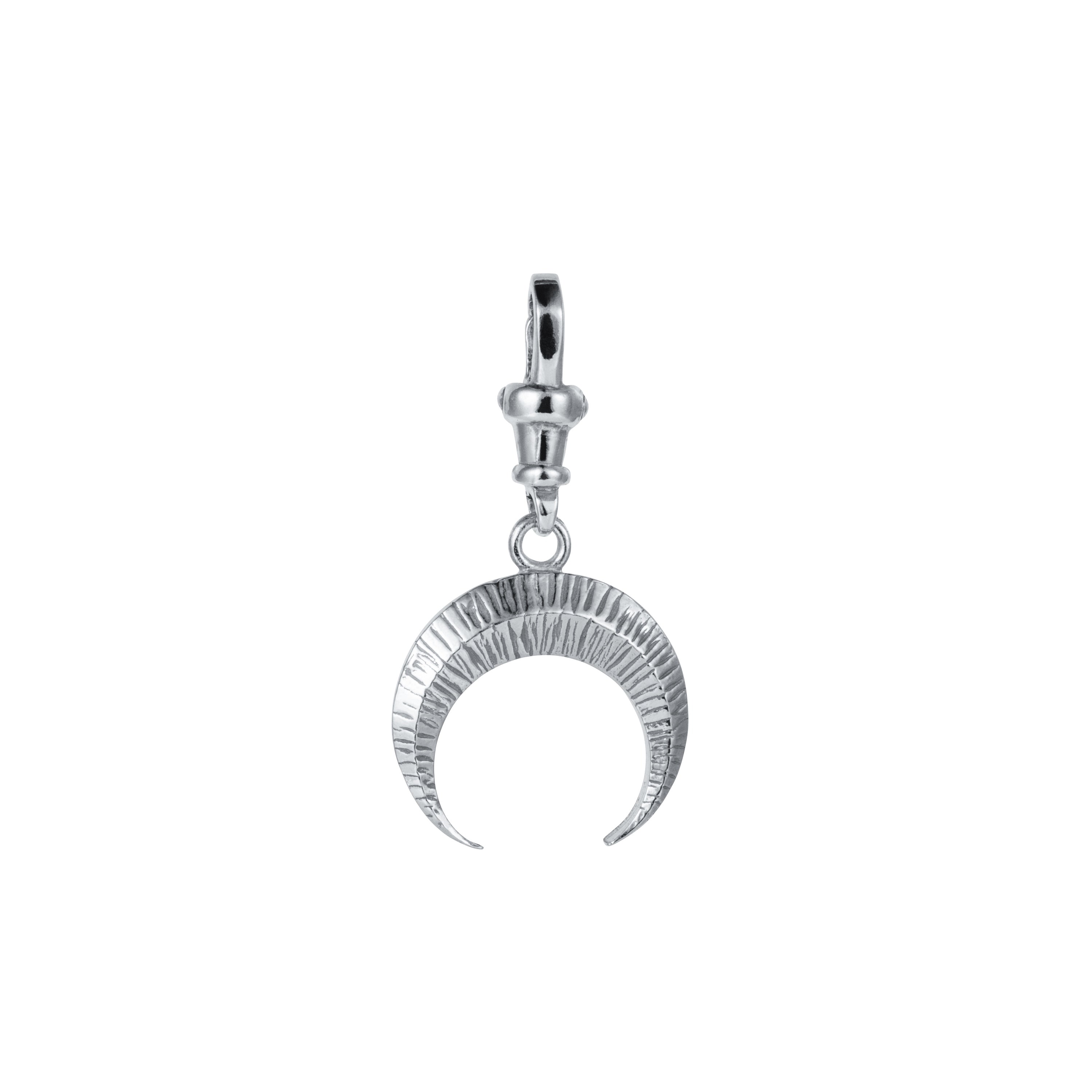 Textured Crescent Moon Pendant Charm