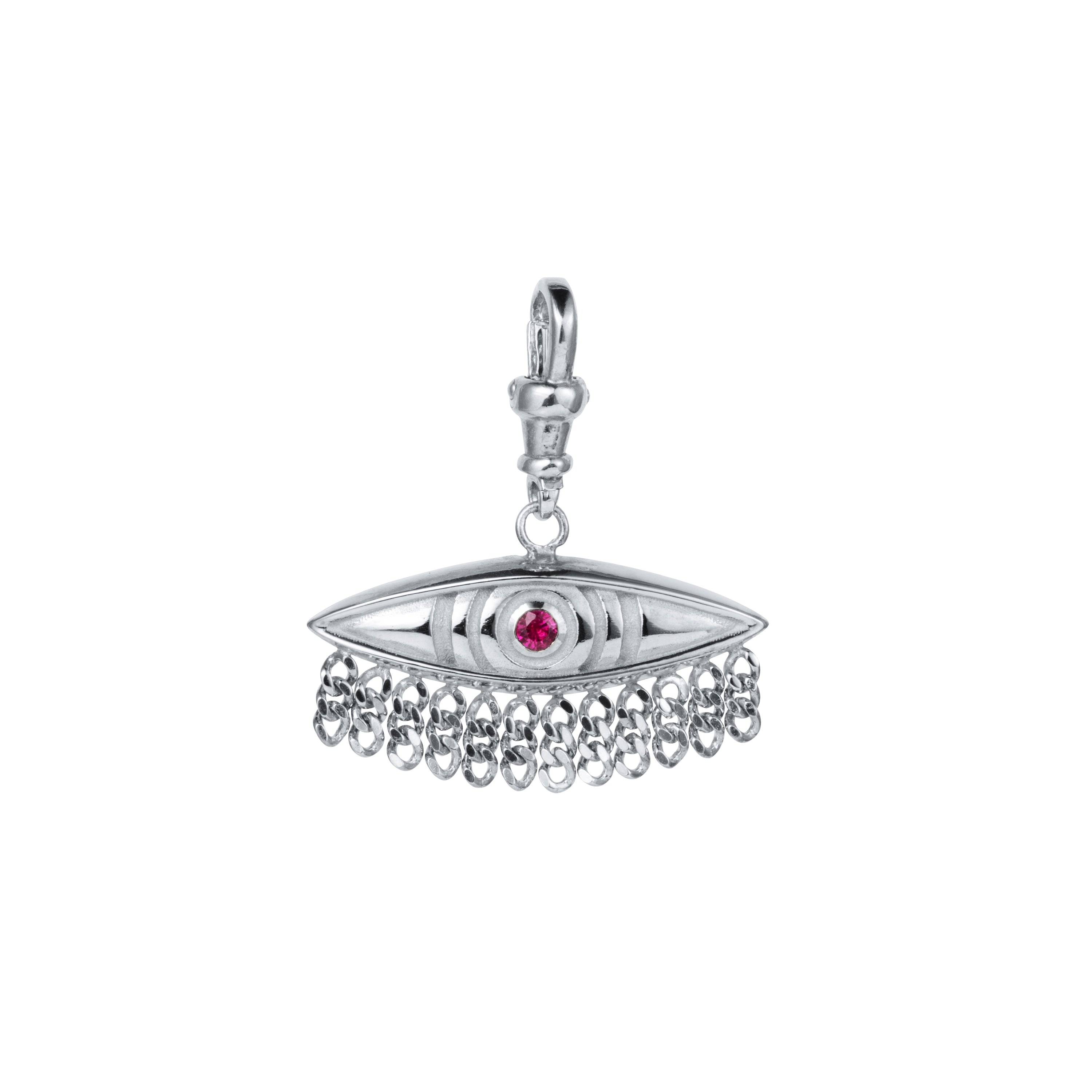 Third Eye Pendant Charm- Fringed