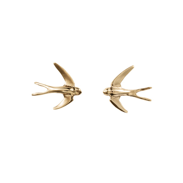 3D Swallow Stud Earrings