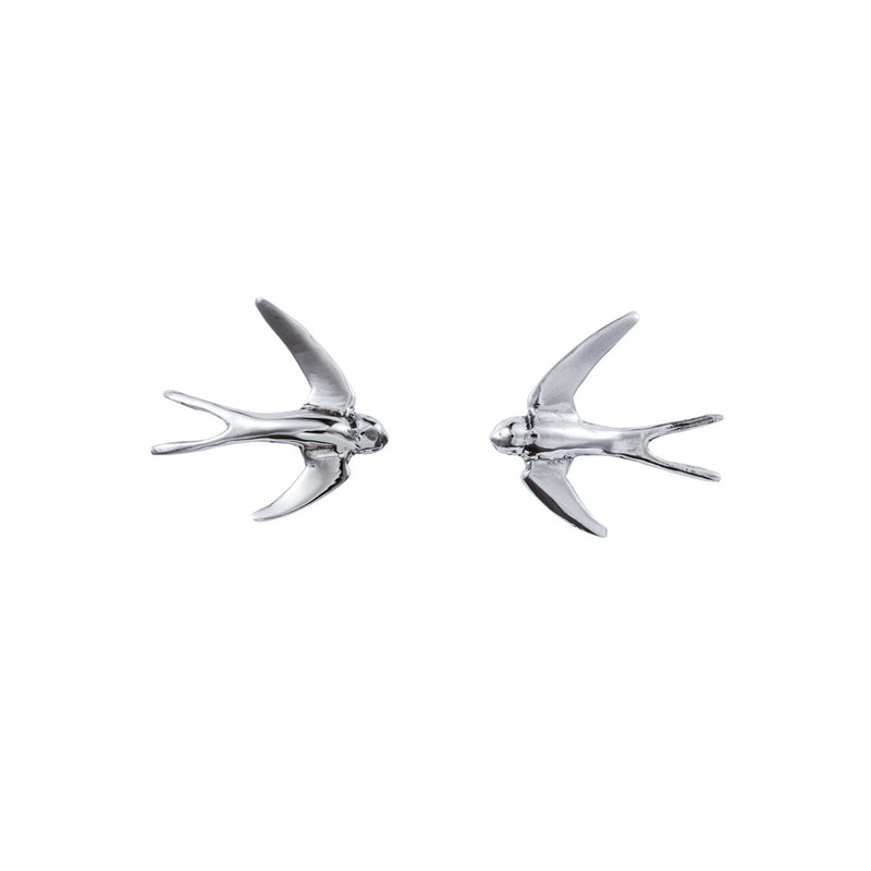 3D Swallow Stud Earrings