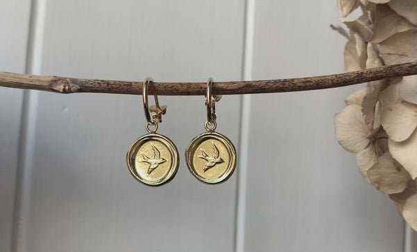 Swallow Hoop Earrings