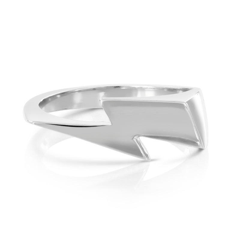 Bowie Flash ring, lightning bolt ring, sterling silver by Louise wade London