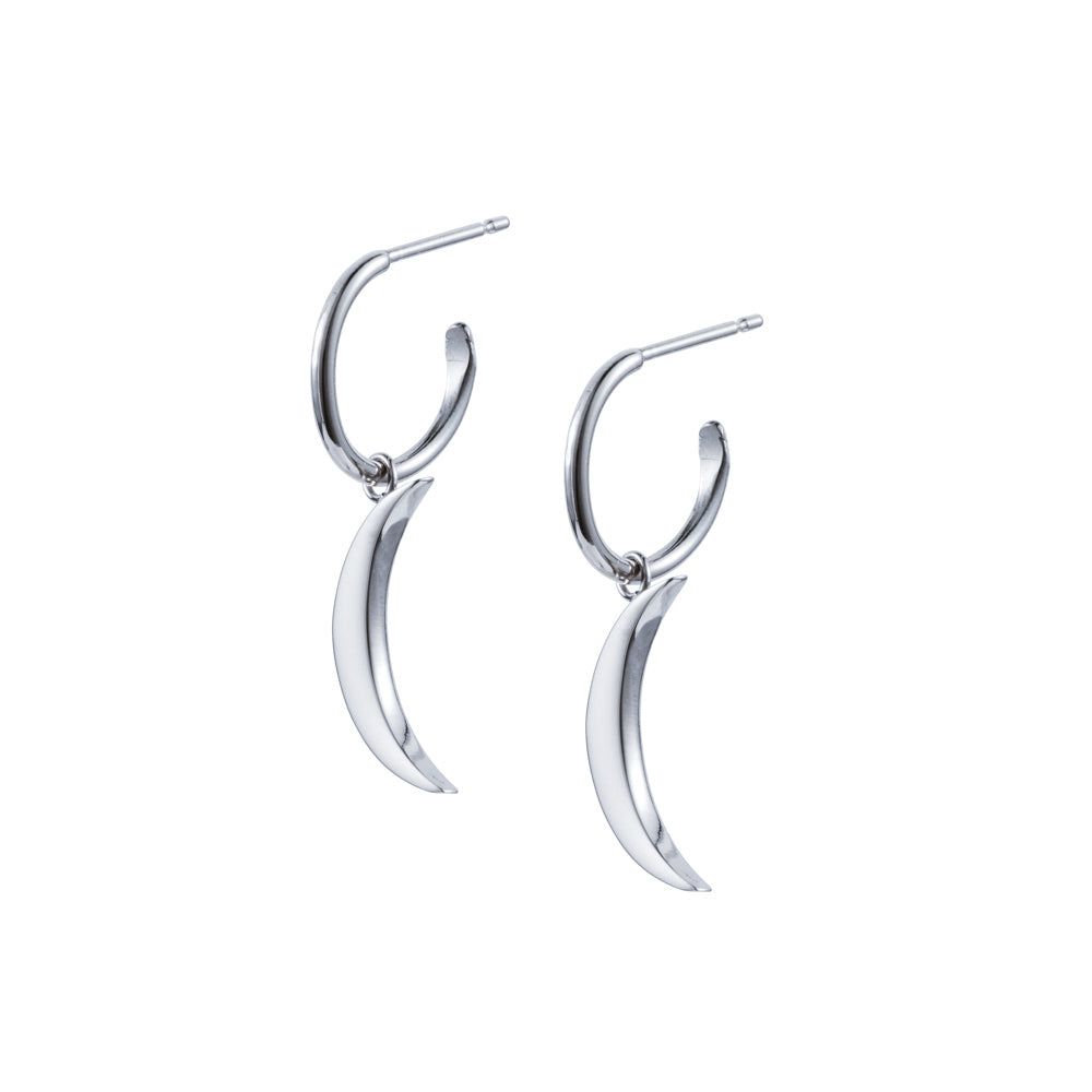Crescent Moon Hoop Earrings