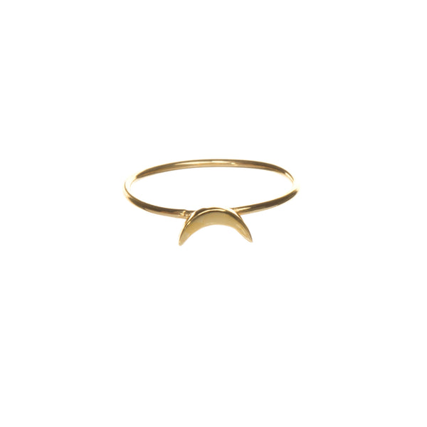 crescent moon ring in gold vermeil, Louise Wade jewellery