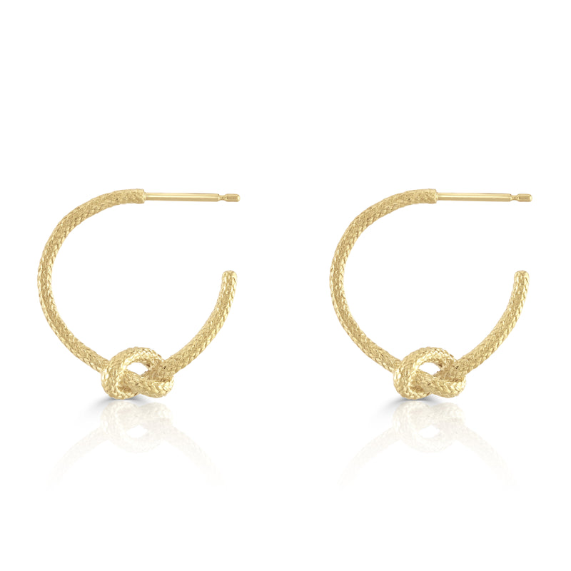 love knot hoop earrings in gold by Louise Wade 