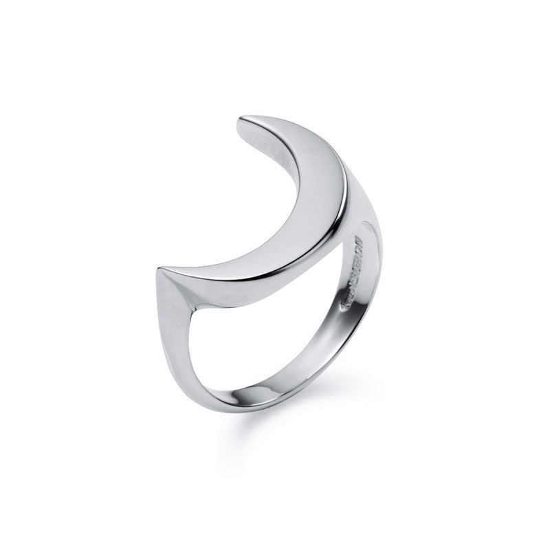 Luna Crescent Signet Ring