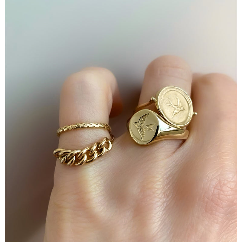 Paris Chain Ring 9ct Gold
