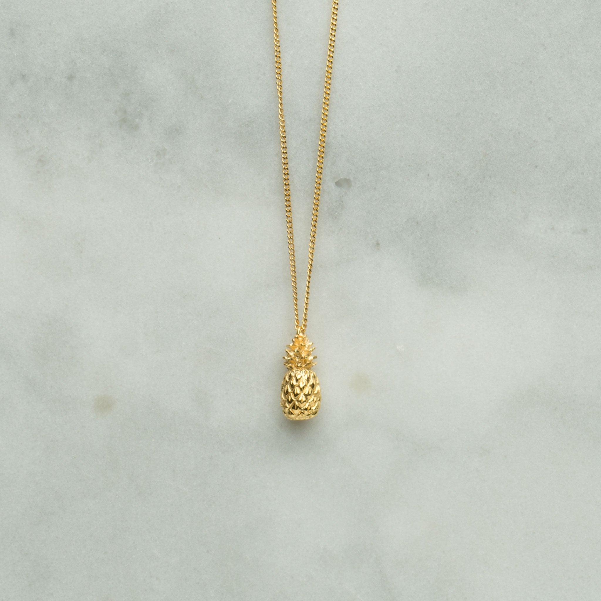 pineapple necklace in gold vermeil by Louise Wade London