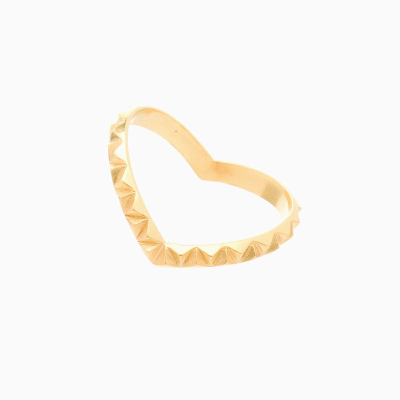 Louise Wade Rocka heart ring gold vermeil