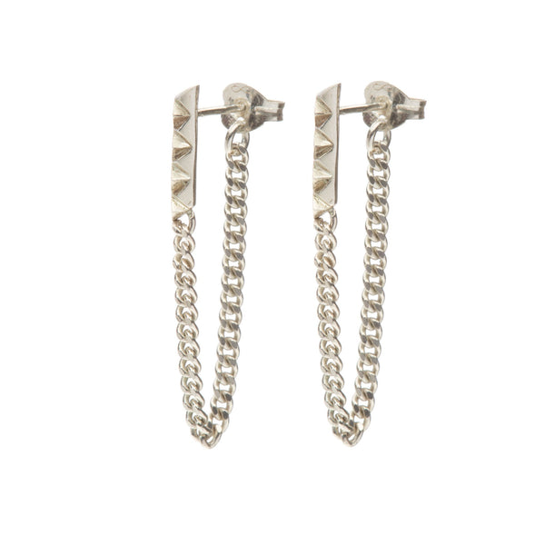 Louise Wade rocka line chainback earrings sterling silver