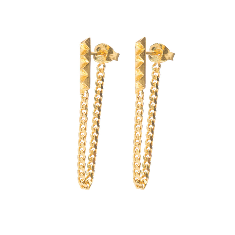 Louise Wade rocka line chainback earrings gold vermeil 
