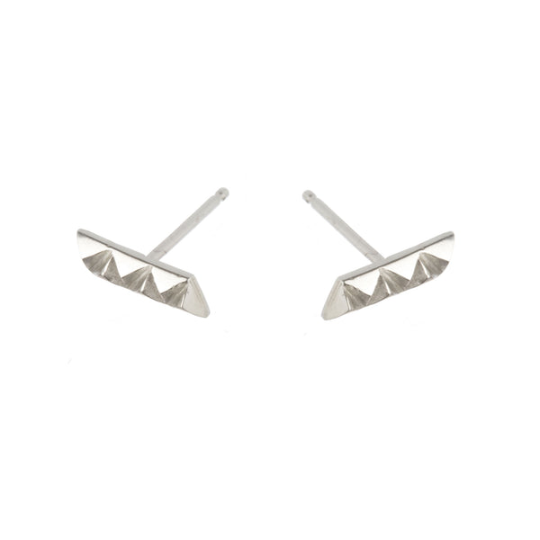 rocka line stud earrings in sterling silver by Louise Wade 