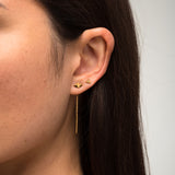 Rocka Stud Chainback Earrings in gold vermeil by Louise Wade 