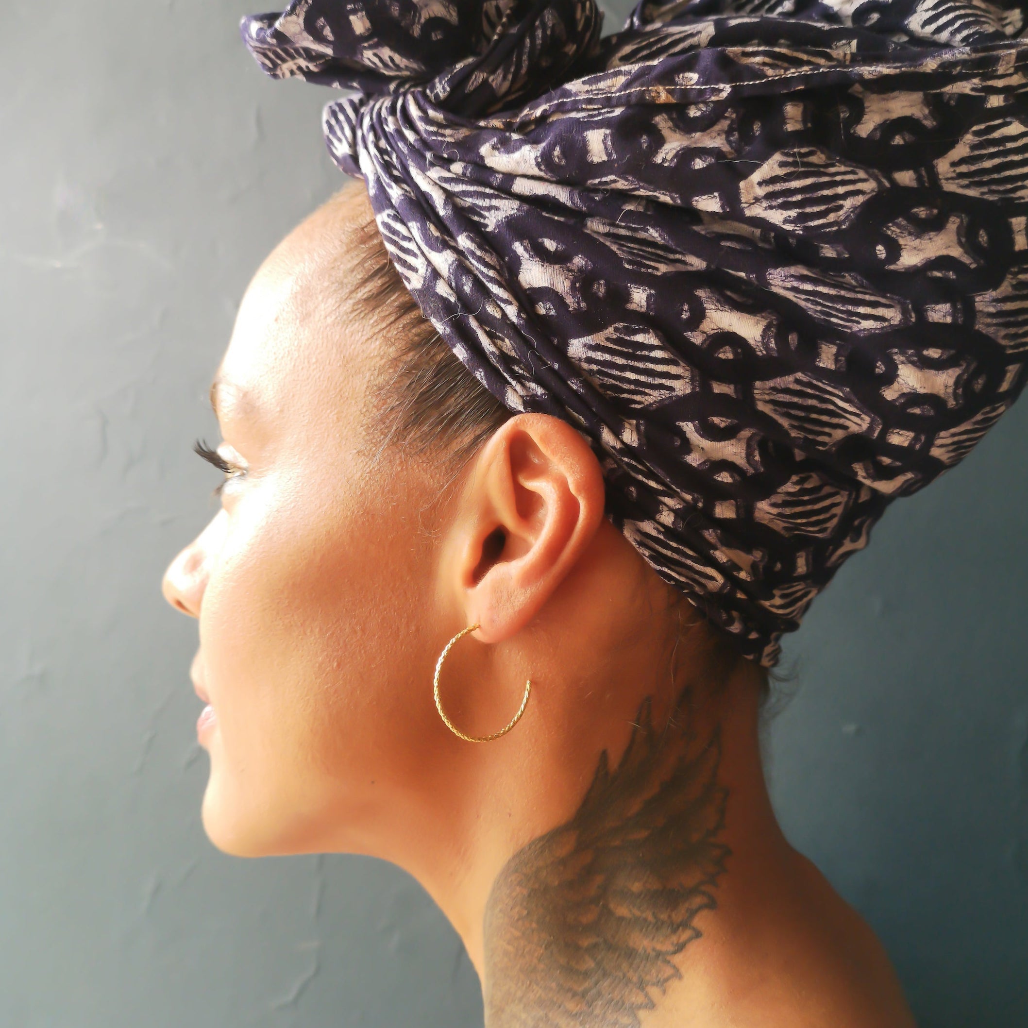 Rope Hoop Earrings Large