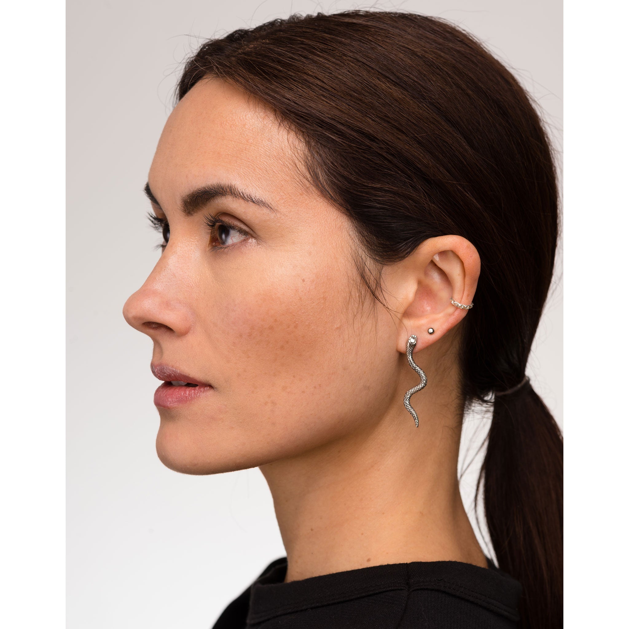 Louise wade Vincent stud earrings, snake earrings, rocka ear cuff