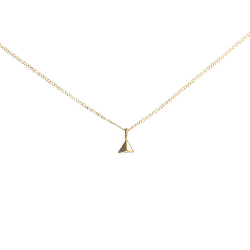 Tiny Rocka Pyramid Necklace in gold vermeil by Louise wade 